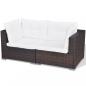 Preview: 5-tlg. Garten-Lounge-Set mit Kissen Poly Rattan Braun