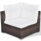 Preview: 5-tlg. Garten-Lounge-Set mit Kissen Poly Rattan Braun