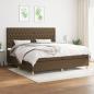 Preview: ARDEBO.de - Boxspringbett mit Matratze Dunkelbraun 200x200 cm Stoff