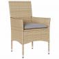 Preview: Gartenstühle mit Kissen 2 Stk. Beige Poly Rattan