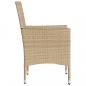 Preview: Gartenstühle mit Kissen 2 Stk. Beige Poly Rattan