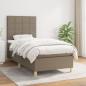 Preview: ARDEBO.de - Boxspringbett mit Matratze Taupe 80x200 cm Stoff