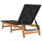 Preview: Sonnenliegen 2 Stk. Schwarz Braun Poly Rattan Massivholz Akazie