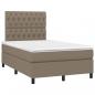 Preview: Boxspringbett mit Matratze & LED Taupe 120x190 cm Stoff