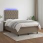 Preview: Boxspringbett mit Matratze & LED Taupe 120x190 cm Stoff