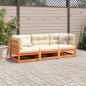 Preview: 3-tlg. Garten-Sofagarnitur Wachsbraun Massivholz Kiefer