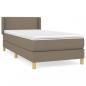 Preview: ARDEBO.de - Boxspringbett mit Matratze Taupe 80x200 cm Stoff