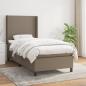 Preview: ARDEBO.de - Boxspringbett mit Matratze Taupe 80x200 cm Stoff