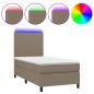 Preview: ARDEBO.de - Boxspringbett mit Matratze & LED Taupe 80x200 cm Stoff