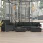 Preview: ARDEBO.de - 6-tlg. Garten-Lounge-Set mit Kissen Poly Rattan Schwarz