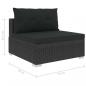 Preview: 6-tlg. Garten-Lounge-Set mit Kissen Poly Rattan Schwarz