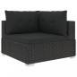 Preview: 6-tlg. Garten-Lounge-Set mit Kissen Poly Rattan Schwarz