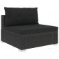 Preview: 6-tlg. Garten-Lounge-Set mit Kissen Poly Rattan Schwarz