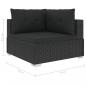 Preview: 6-tlg. Garten-Lounge-Set mit Kissen Poly Rattan Schwarz