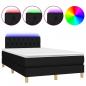 Preview: ARDEBO.de - Boxspringbett mit Matratze & LED Schwarz 120x200 cm Stoff