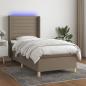 Preview: ARDEBO.de - Boxspringbett mit Matratze & LED Taupe 80x200 cm Stoff