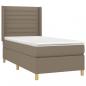 Preview: Boxspringbett mit Matratze & LED Taupe 80x200 cm Stoff