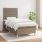 Preview: ARDEBO.de - Boxspringbett mit Matratze Taupe 80x200 cm Stoff