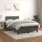 Preview: ARDEBO.de - Boxspringbett mit Matratze Dunkelgrau 120x200 cm Samt