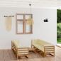 Preview: ARDEBO.de - 9-tlg. Garten-Lounge-Set mit Kissen Kiefer Massivholz