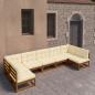 Preview: ARDEBO.de - 7-tlg Garten-Lounge-Set mit Kissen Honigbraun Massivholz Kiefer