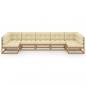 Preview: 7-tlg Garten-Lounge-Set mit Kissen Honigbraun Massivholz Kiefer