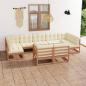 Preview: ARDEBO.de - 9-tlg Garten-Lounge-Set mit Kissen Honigbraun Massivholz Kiefer