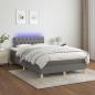 Preview: Boxspringbett mit Matratze & LED Dunkelgrau 120x190 cm Stoff