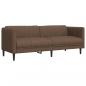 Preview: ARDEBO.de - 3-Sitzer Sofa Braun Kunstleder Wildleder-Optik