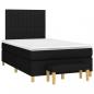 Preview: ARDEBO.de - Boxspringbett mit Matratze Schwarz 120x190 cm Stoff