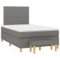 Preview: ARDEBO.de - Boxspringbett mit Matratze Dunkelgrau 120x190 cm Stoff