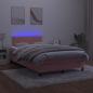 Preview: Boxspringbett mit Matratze & LED Rosa 120x190 cm Samt