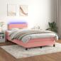 Preview: Boxspringbett mit Matratze & LED Rosa 120x190 cm Samt