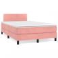 Preview: Boxspringbett mit Matratze & LED Rosa 120x190 cm Samt