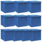 Preview: ARDEBO.de - Aufbewahrungsboxen mit Deckeln 10 Stk. Blau 32x32x32 cm Stoff