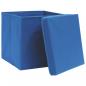 Preview: Aufbewahrungsboxen mit Deckeln 10 Stk. Blau 32x32x32 cm Stoff