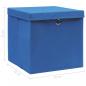 Preview: Aufbewahrungsboxen mit Deckeln 10 Stk. Blau 32x32x32 cm Stoff