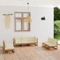 Preview: ARDEBO.de - 7-tlg. Garten-Lounge-Set mit Kissen Kiefer Massivholz