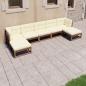 Preview: ARDEBO.de - 7-tlg Garten-Lounge-Set mit Kissen Honigbraun Massivholz Kiefer