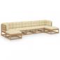 Preview: 7-tlg Garten-Lounge-Set mit Kissen Honigbraun Massivholz Kiefer