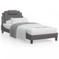 Preview: ARDEBO.de - Bett mit Matratze Grau 80x200 cm Kunstleder