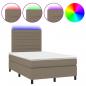 Preview: Boxspringbett mit Matratze & LED Taupe 120x190 cm Stoff