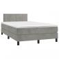 Preview: ARDEBO.de - Boxspringbett mit Matratze & LED Hellgrau 120x190 cm Samt