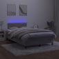 Preview: Boxspringbett mit Matratze & LED Hellgrau 120x190 cm Samt