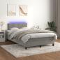 Preview: Boxspringbett mit Matratze & LED Hellgrau 120x190 cm Samt