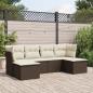 Preview: ARDEBO.de - 6-tlg. Garten-Sofagarnitur mit Kissen Braun Poly Rattan