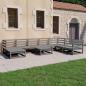 Preview: ARDEBO.de - 9-tlg. Garten-Lounge-Set Grau Kiefer Massivholz