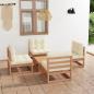 Preview: ARDEBO.de - 5-tlg. Garten-Lounge-Set mit Kissen Kiefer Massivholz