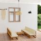 Preview: ARDEBO.de - 9-tlg. Garten-Lounge-Set mit Kissen Kiefer Massivholz