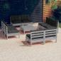 Preview: ARDEBO.de - 9-tlg. Garten-Lounge-Set mit Anthrazit Kissen Kiefernholz